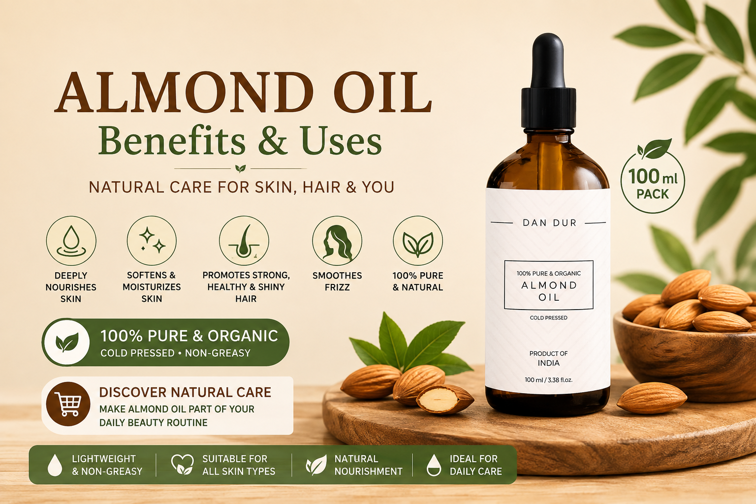 Almond Oil: Benefits & Uses