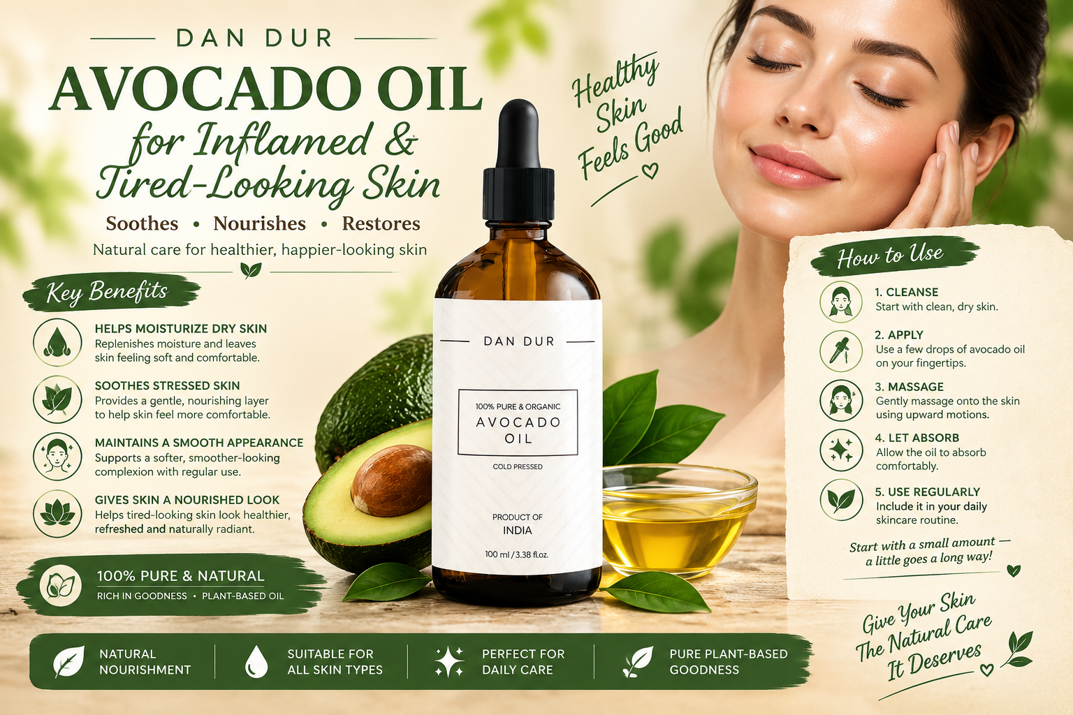 Avocado Oil for Inflamed & Tired-Looking Skin